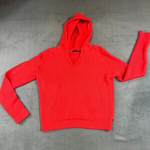 Lauren Ralph‎ Lauren Sweater Womens Knit Hooded Pocket Drawstring Pullover Red L